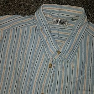 Bankshot white blue stripe shirt size large